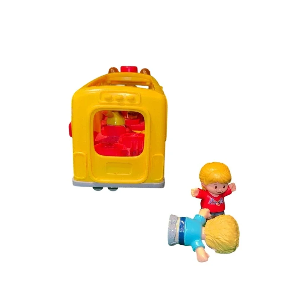 Fisher-Price Little People Sit With Me School Bus Yellow Toy Vehicle 4 Figures